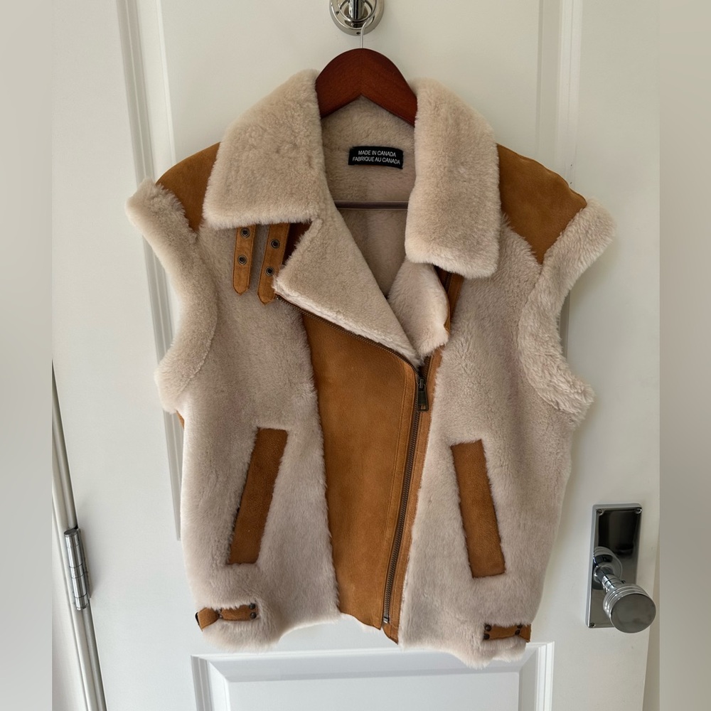 Wolfie Furs Double Breasted Real Shearling Vest